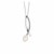 Shiny Twist Pendant with Freshwater Pearl and Cubic Zirconia in Sterling Silver