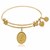 Expandable Yellow Tone Brass Bangle with Initial G Symbol