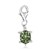 Tortoise Green Tone Crystal Accented Charm in Sterling Silver