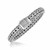 White Tone Sapphire Embellished Mens Braided Style Bracelet in Sterling Silver