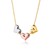 Triple Heart Necklace in 14k Tri-Color Gold