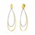 14k Two Tone Gold Textured and Polished Open Teardrop Post Earrings