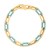 14k Yellow Gold Turquoise Paperclip Gem Link Bracelet (7.00 mm)