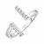Toe Ring with Bars in Sterling Silver with Cubic Zirconia