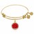 Expandable Yellow Tone Brass Bangle with Cubic Zirconia January Birthstone