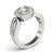 Fancy Teardrop Split Shank Round Diamond Engagement Ring in 14k White Gold (1 1/3 cttw)