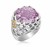 Fancy Chunky Amethyst Fleur De Lis Ring in 18K Yellow Gold and Sterling Silver
