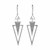 Textured Graduated Triangle Earrings in Sterling Silver