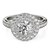 Two-Row Border Round Diamond Engagement Ring in 14k White Gold (2 cttw)