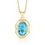 Oval Blue Topaz Pendant in 14K Yellow Gold