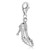 High Heel Studded Style Shoe Charm in Sterling Silver