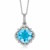 Cushion Blue Topaz and Diamond Accented Rope Design Pendant in 18k Yellow Gold and Sterling Silver