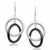 Dual Ring Two-Tone Dangling Earrings in Sterling Silver