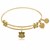 Expandable Yellow Tone Brass Bangle with Route 66 Symbol