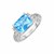 Blue Topaz and White Sapphire Ring in Sterling Silver