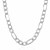 Classic Rhodium Plated Figaro Chain in Sterling Silver (8.8mm)
