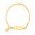 Cable Chain Childrens ID Bracelet with Heart Charm in 14k Yellow Gold (6.35 mm)
