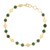 14k Yellow Gold Malachite Geometric Mirror Gem Chain Bracelet (5.00 mm)