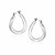 Twisted Style Oval Shape Hoop Earrings in Sterling Silver