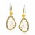 Rutilated Quartz & Citrine Fleur De Lis Drop Earrings in 18k Yellow Gold and Sterling Silver