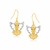 Angel Motif Drop Earrings in 10k Two-Tone Gold