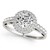 14k White Gold Double Halo Style Round Diamond Engagement Pave Shank Ring (1 1/2 cttw)