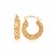 Fancy Heart Wide Small Hoop Earrings in 14K Yellow Gold