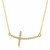 Curved Cross Necklace with Diamond Accents in 14k Yellow Gold (.21cttw)