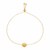 Adjustable Bracelet with Shiny Circle in 14k Yellow Gold (7.50 mm)