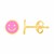 14k Yellow Gold and Enamel Pink Smiley Face Stud Earrings(6.8mm)