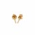3mm Faceted White Cubic Zirconia Stud Earrings in 14k Yellow Gold
