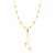14k Two Tone Gold Rosary Inspired Lariat Style Necklace