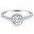 Diamond Halo Collar Engagement Ring Mounting in 14k White Gold