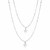 Sterling Silver Two Strand Necklace with Polished Star Pendants