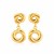 Stud Love Knot Earrings with Drop in 14k Yellow Gold