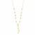 Puffed Diamond Cut Station Lariat Style Necklace in 14k Yellow Gold