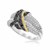Popcorn Ring with Black Diamonds in 18k Yellow Gold and Sterling Silver (.14cttw)