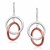 Entwined Rings Drop Earrings with Pink Tone in Sterling Silver