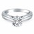 Tapered Engagement Solitaire Ring Setting in 14k White Gold