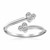 Cubic Zirconia Accented Floral Style Open Toe Ring in Rhodium Finished Sterling Silver