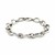 Polished and Textured Oval Link Bracelet in Sterling Silver