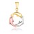 Sea Life Dolphin Circle Pendant in 14K Tri-Color Gold