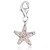 Starfish Clear Crystal Encrusted Charm in Sterling Silver