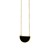 Onyx Geometric Half Moon Necklace in 14K Yellow Gold