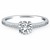 Classic Diamond Pave Solitaire Engagement Ring Mounting in 14k White Gold