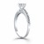 Classic Diamond Pave Solitaire Engagement Ring Mounting in 14k White Gold