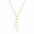 14k Tri Color Gold Lariat Style Station Necklace