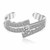 Fancy Dual Line Style White Cubic Zirconia Rhodium Plated Toe Ring in Sterling Silver