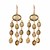 Smokey Quartz Chandelier Earrings with Yellow Finish in Sterling Silver