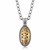Scrollwork and Dot Oval Motif Pendant in 18K Yellow Gold and Sterling Silver